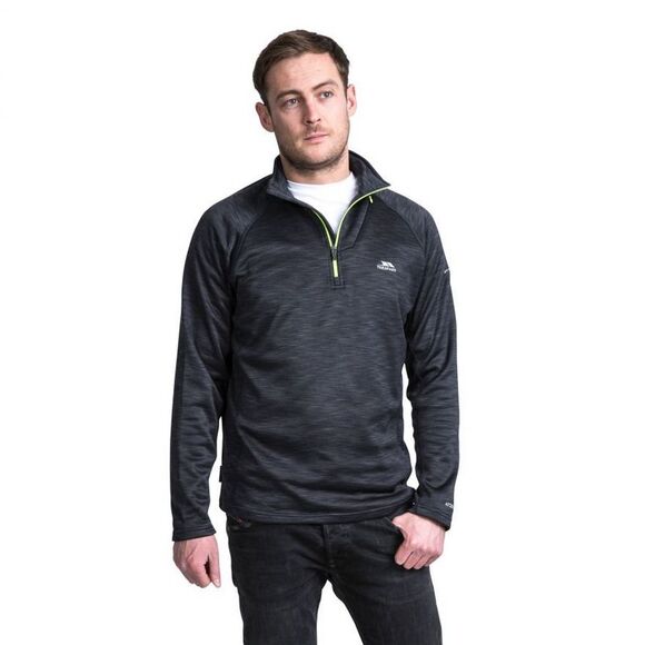 Trespass Mens Collins Half Zip Fleece Top / Black Marl - Picture 2 of 7